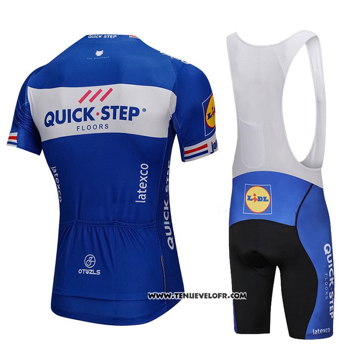 2018 Maillot Ciclismo UCI Mondo Champion Quick Step Floors Bleu Manches Courtes et Cuissard